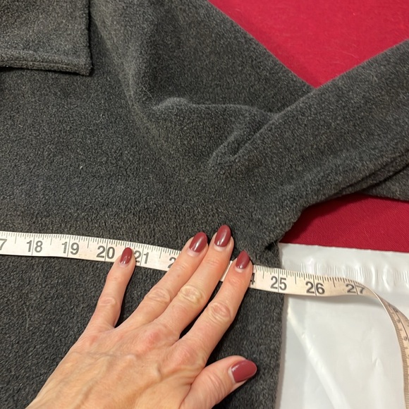 BLACK PEA COAT FLEECE button up JACKET petite XL womens BIG POCKETS dressy warm - Picture 9 of 12